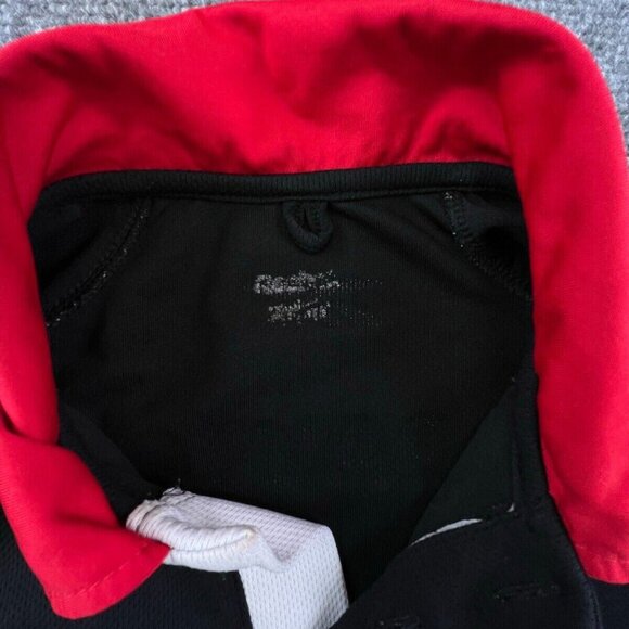 Reebok Original Polo Shirt Black Red White Short Sleeve Polyester Sau Paulo FC - Picture 4 of 10
